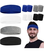 Sports Sweat Bands for Men -12 Pack Sports Headband and Wristbands, Swea... - £20.44 GBP