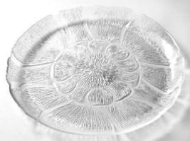 Arcoroc Clear Glass &quot;Fleur&quot; Raised Petal Leaves Design Large Dinner Plat... - £9.16 GBP