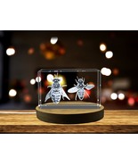 LED Base included | Unique 3D Engraved Crystal Gift Featuring Apis Melli... - $36.60 CAD+