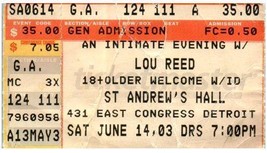 Lou Reed Concert Ticket Stub June 14 2003 Detroit Michigan - £11.68 GBP