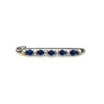 Tiffany &amp; Co Estate Lapis Bobby Pin Brooch Sterling Silver 9 mm TIF617 - £234.57 GBP