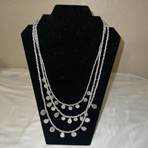 Chicos multi strand Silvertone chunky necklace  - £11.83 GBP