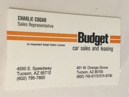 Budget Car Sales And Leasing Vintage Business Card Ephemera Tucson Arizo... - £3.10 GBP