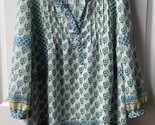 Rose + Olive 3/4 Sleeve Tunic Top Womens Size 1x Pleated Balloon Sleeve ... - $16.71