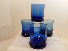 Set of 4 Anchor Hocking Cobalt Blue Essex Double Old-Fashioned Glasses - £22.15 GBP