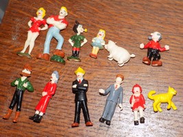 Vintage Marx Lil Abner, Orphan Annie &amp; Dick Tracy Figures - $84.15