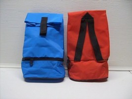 Vinyl PackSack lunch bag Camping with Compartments (Red or Blue) Colors - £14.05 GBP