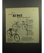 1951 Rudge Sports Light Roadster Bicycle Ad - The one and only Rudge - £14.55 GBP