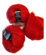 Laines Fonty Ombelle Mohair Wool Yarn 50g 3 Skeins Red NEW - $18.99