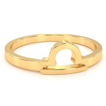 Libra Zodiac Sign Ring In Solid 10k Yellow Gold - £134.60 GBP