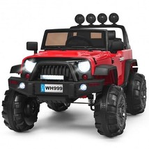 12V Kids Ride On Truck with Remote Control and Double Magnetic Door-Red - Color - £244.91 GBP