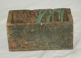 Primitive Rustic Wooden Box Kraft Cheese Advertising Wood Dairy Container Vntage - £15.63 GBP