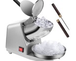 Electric Dual Blades Ice Crusher Shaver Snow Cone Maker Machine Silver 1... - $115.99