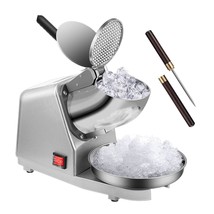 Electric Dual Blades Ice Crusher Shaver Snow Cone Maker Machine Silver 143Lbs/Hr - £106.93 GBP