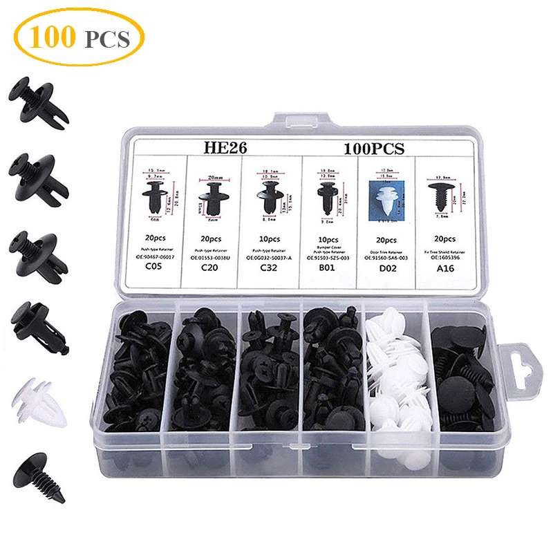 Fastener clip plastic clips fasten bumper door for cars 100pcs trim fitting disassembly thumb200