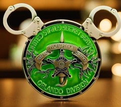 RARE Orlando Field Office Green US Secret Service Disney Mickey Lover Gift Coin - £13.23 GBP