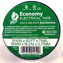 Duck Economy Electrical Tape, Black Vinyl, Single Roll (3/4&quot; x 60 FT x 7 Mil) - £7.06 GBP