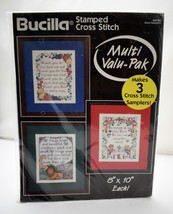 Bucilla Set of 3 Grace Samplers 8&quot; x 10&quot; Each Stamped Cross Stitch Kit-N... - $12.30