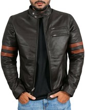 Genuine Men Black Real Leather Jacket For Riding Motorcycling - £111.84 GBP