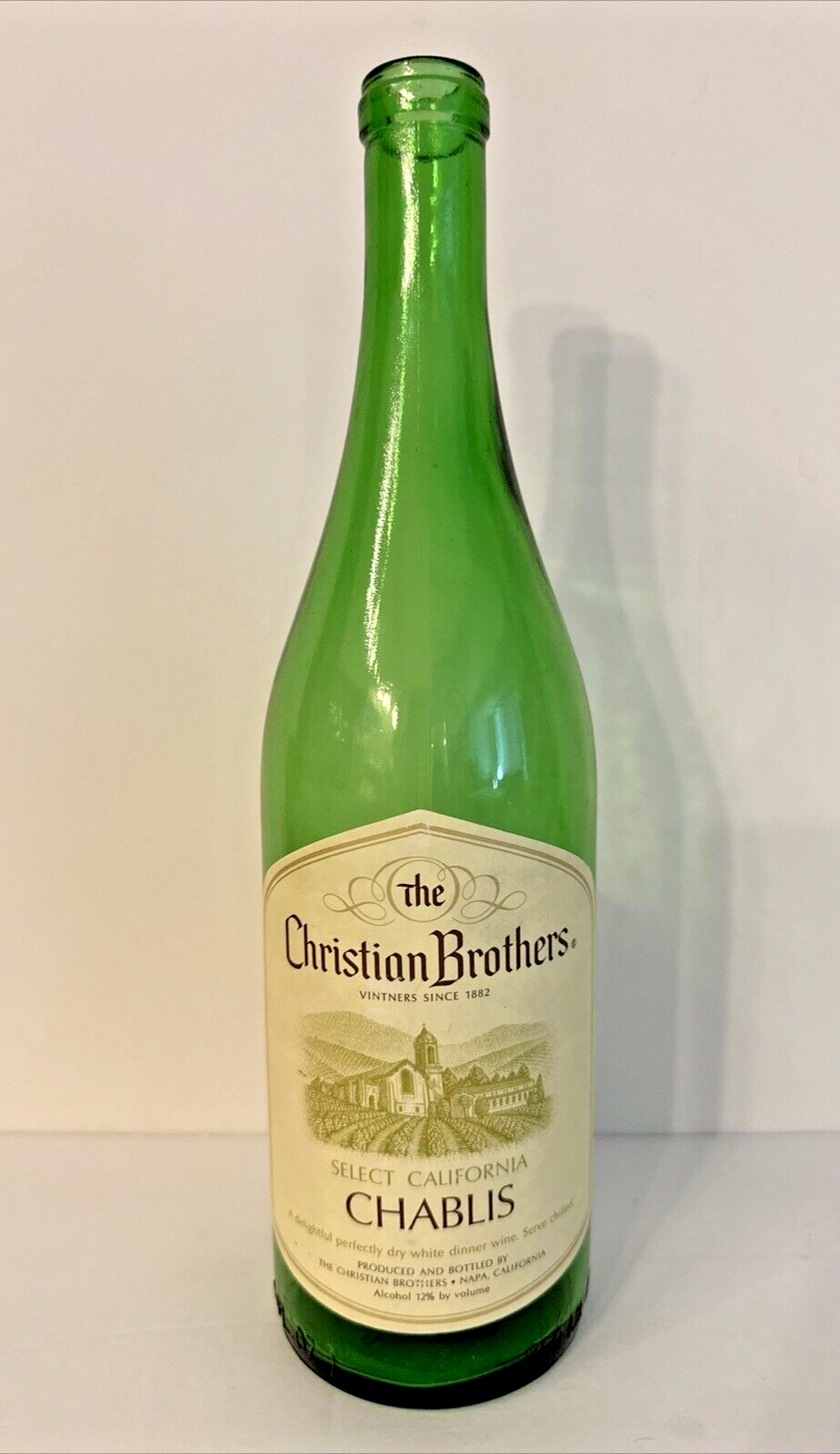 Vintage The Christian Brothers Select California CHABLIS Green Wine Bott... - £7.07 GBP