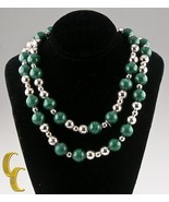 Tiffany &amp; Co. Sterling Silver Malachite Beaded Necklace Gorgeous - $1,911.72
