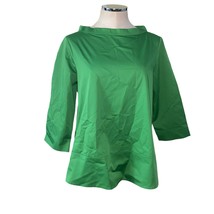 COS Grass Green Wide Funnel Neck 3/4 Sleeve A-Line Top Size 10 - £26.24 GBP