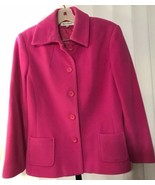 Harve Benard Women’s Sz 8 Pink Cashmere Wool Blend Blazer Coat Jacket Bt... - £27.19 GBP