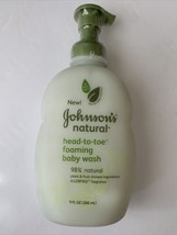 1 ~ Johnson&#39;s Natural Head to Toe Foaming Baby Wash ~ 98% Natural ~ 9oz ~ Sealed - £31.26 GBP