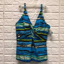 Bikini Bay SIFO cup size tankini top size 38 blue silver swim top - £26.47 GBP