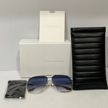 Victoria Beckham woman’s sunglasses VB132S 706 gold frame blue lenses - $197.01