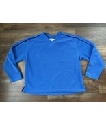 Vtg Columbia Polartec Pullover Sweater Shirt Womens XL USA Fleece V Neck Blue