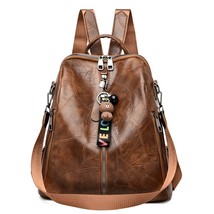 Multifunction Retro Backpack Women Bagpack Leather School Bags For Teenage Girls - £38.04 GBP