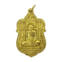 Phra Lp Ruay Famous Monk Thai Amulet Magic Talisman Brass Gold Lucky Pendant - £10.96 GBP