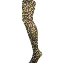 Brown LEOPARD Printed Tights Vintage Alternative retro 80&#39;s 90&#39;S patterned Anima - £12.23 GBP