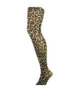 Brown LEOPARD Printed Tights Vintage Alternative retro 80's 90'S pattern... - $15.56