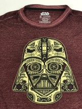 XL Darth Vader Star Wars Long Sleeve Maroon Thermal Waffle Knit T Shirt ... - $14.84