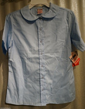 NWT Lee Girls Light Blue Short Sleeve Button Down School Uniform Shirt 18 - $6.00