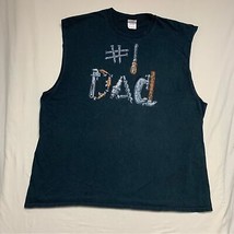 Black #1 Dad Tools Father’s Day Sleeveless T-Shirt Men’s 2XL Top Graphic Tee - £8.56 GBP