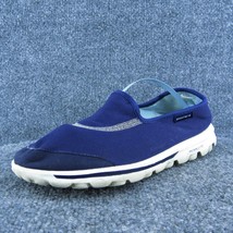 SKECHERS Go Walk Women Flat Shoes Navy Blue Fabric Slip On Size 8.5 Medium - $24.75