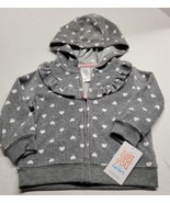 New Just One You by Carter&#39;s Baby Girl Gray Hearts Hoodie Size 12M/white... - $9.89