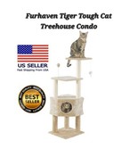 Furhaven Tiger Tough Cat Tree Platform House Playground, Toys, Condo 46.... - £32.90 GBP
