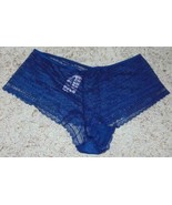 Womens Shortie Panties Underwear Boy Shorts Lace Sheer Blue Victorias Se... - £5.44 GBP