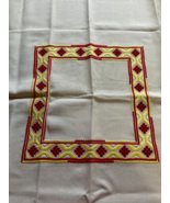 Vintage made in Czechoslovakia embroidered large square table scarf runner - $24.70
