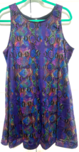 Elena Kattan XL Multicolor Snakeskin Ptrn Short Flowing Sleeveless Dress... - $29.70
