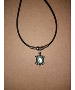Turtle Choker Necklace with Gem, 19 inches, Hook and Eye Clasp - £7.78 GBP
