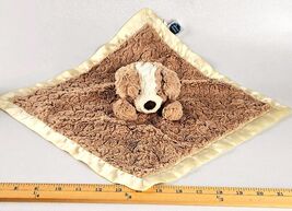 Mary Meyer Puppy Dog Lovey Plush Blanket Beige Satin Trim Baby Security ... - $13.84 CAD