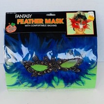 Halloween Feather Mask costume decoration vtg Ben Cooper SEALED fantasy peacock - £39.52 GBP
