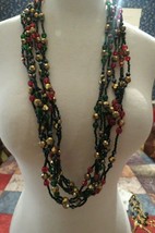 Joan Rivers Glass Beaded Necklace 37” Multi Strand Color Lobster Catch D... - $29.00