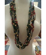 Joan Rivers Glass Beaded Necklace 37” Multi Strand Color Lobster Catch D... - £22.80 GBP