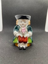 Vintage Hand Painted Occupied Japan Mini Pitcher Colonial Man Green Jacket - $12.58